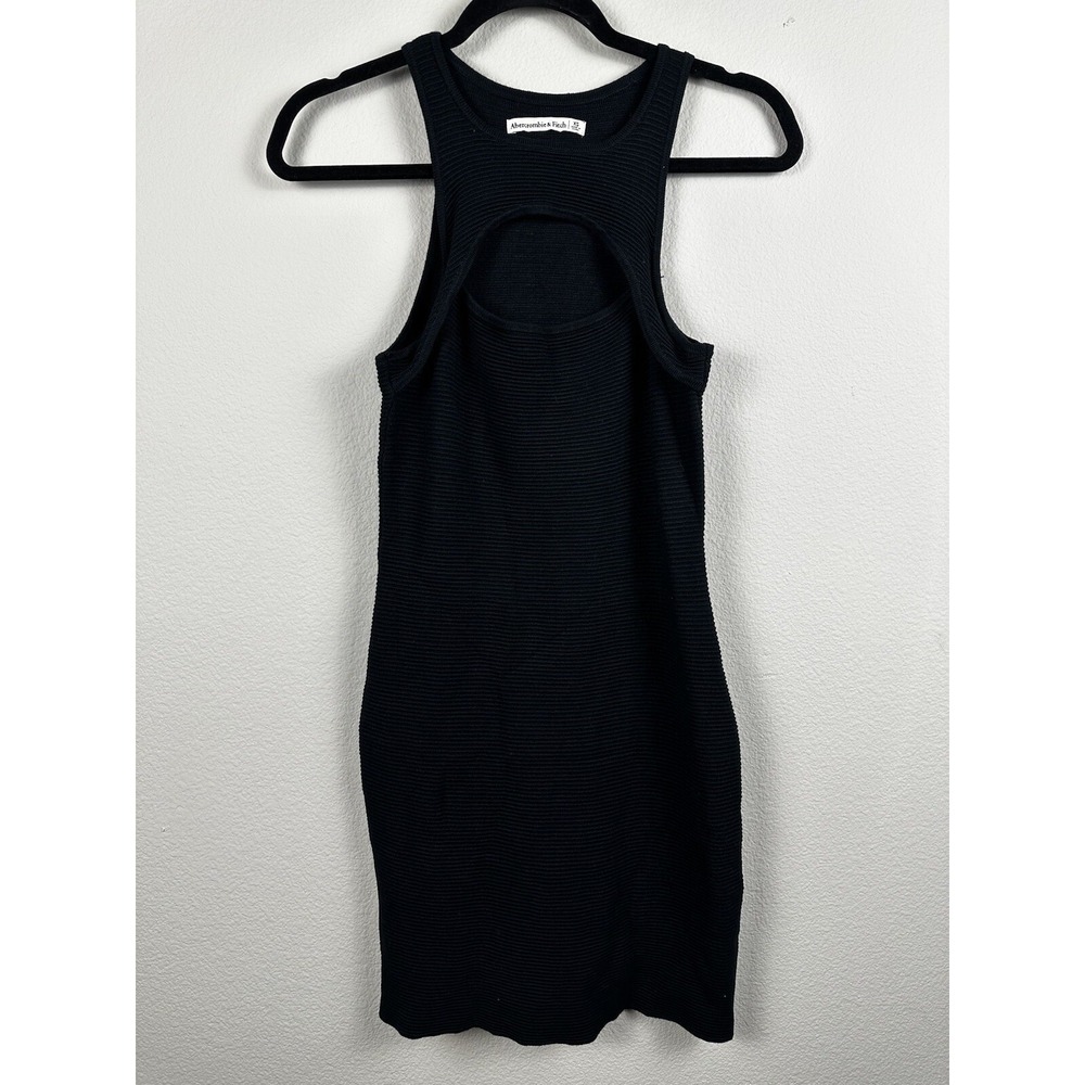 Abercrombie & Fitch Dress Size XS Black Ribbed Cutout Short Mini Bandage Bodycon